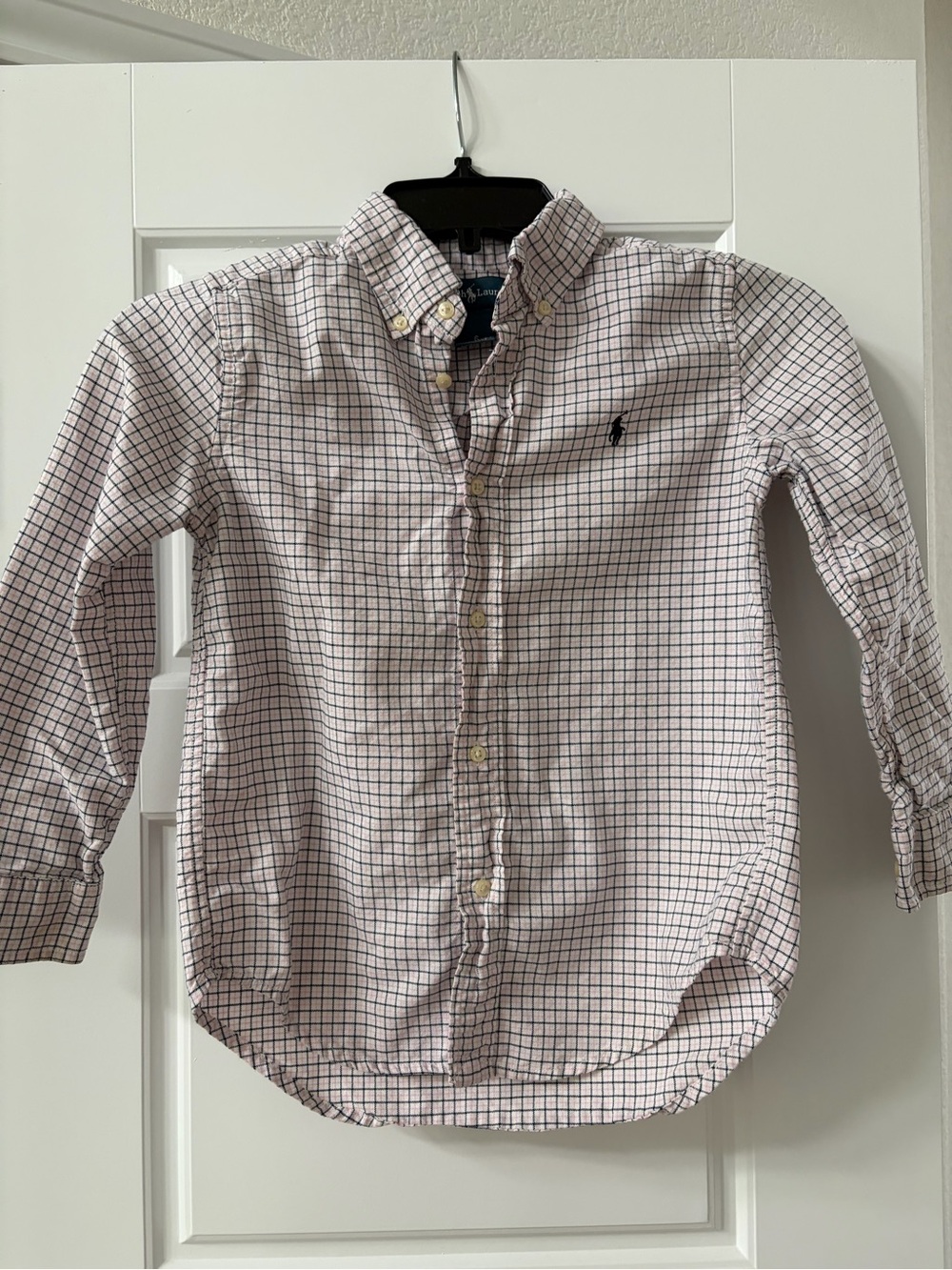 Ralph Lauren Boys' Button-Down Shirt - White with Navy & Red Check